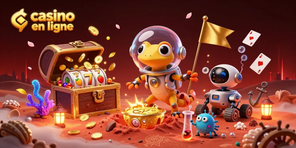 Il est temps de jouer au casino en ligne avec notre gecko martien et ses trésors exotiques.