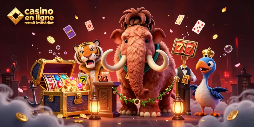 Profitez de l'expérience de casino en ligne retrait immédiat avec nos personnages animés à thème.